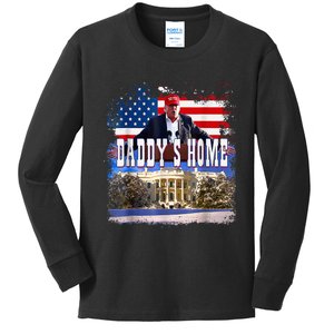 Funny Trump Take America Back Daddys Home Trump 2024 Kids Long Sleeve Shirt