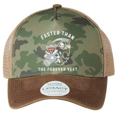 Faster Than The Forever Yeet Run Away Faster Funny Saying Legacy Tie Dye Trucker Hat
