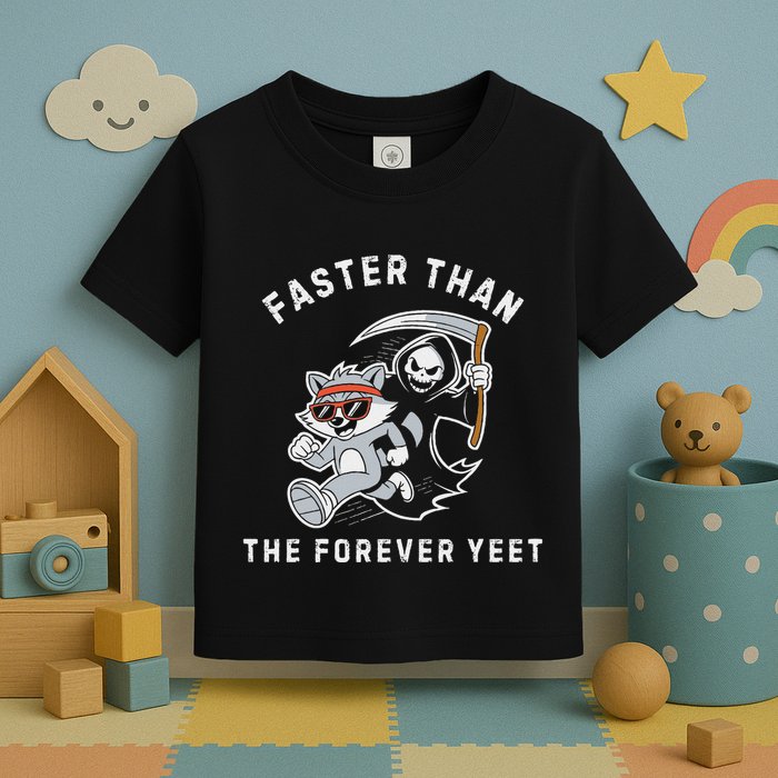 Faster Than The Forever Yeet Run Away Faster Funny Saying Toddler T-Shirt