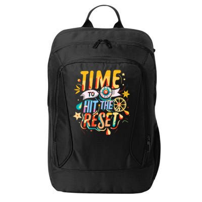 Festive Time To Hit The Reset New Year Holiday Party Season Gift City Backpack