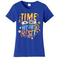 Festive Time To Hit The Reset New Year Holiday Party Season Gift Women's T-Shirt