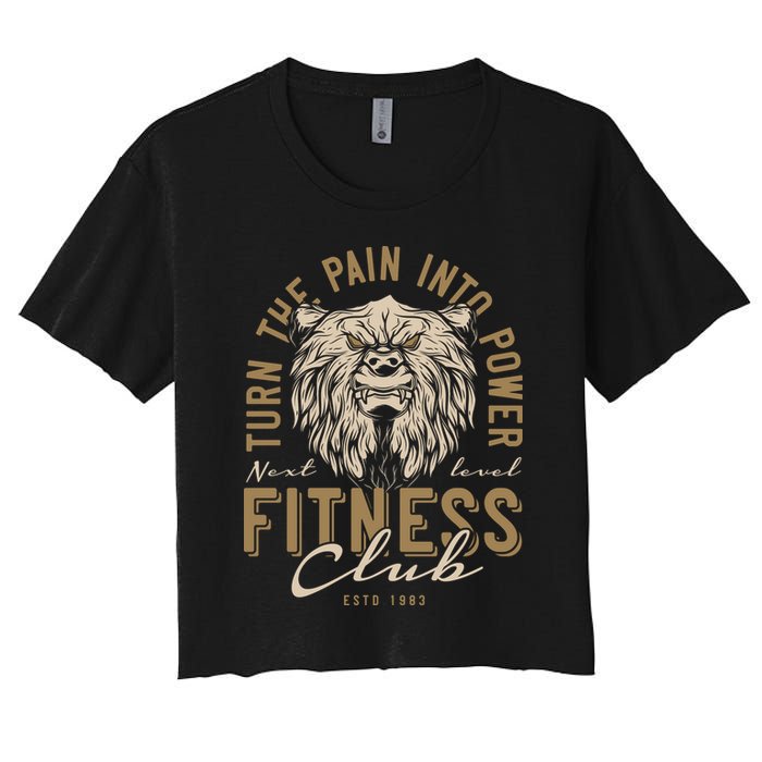 Fitness Turn The Pain Into Power Women's Crop Top Tee