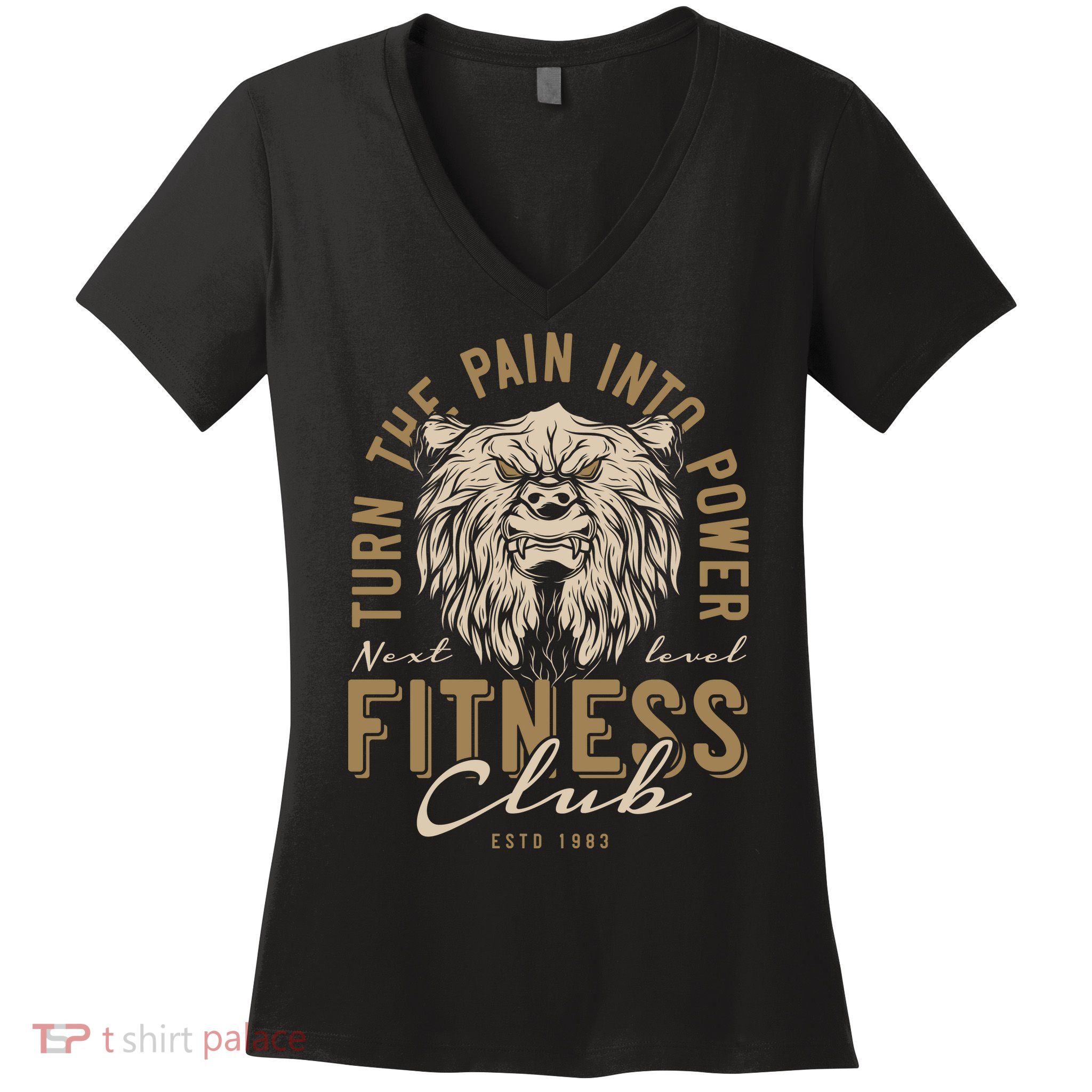 Fitness Turn The Pain Into Power Women's V-Neck T-Shirt