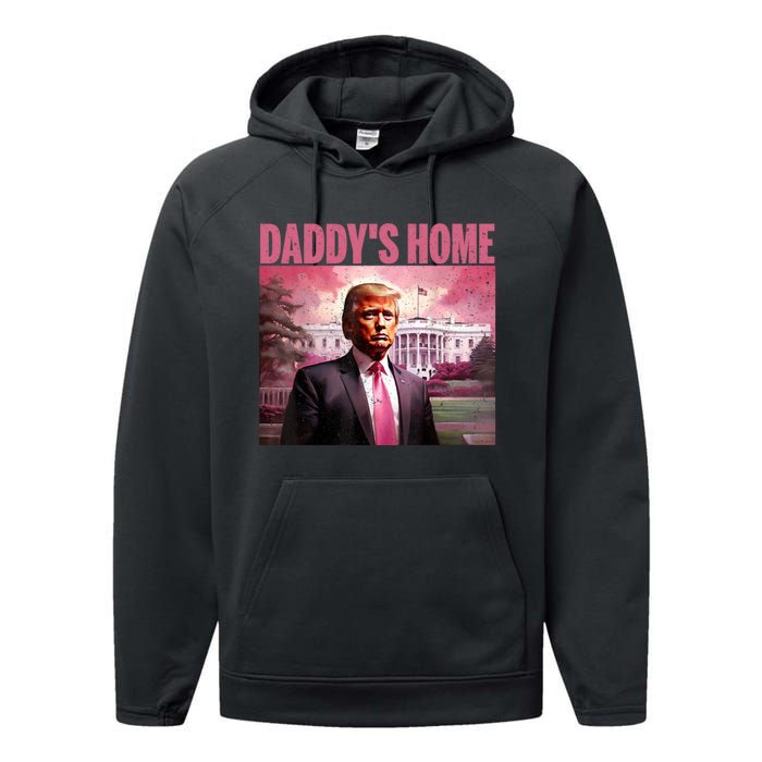 Funny Trump Take America Back DaddyS Home Trump Pink 2024 Performance Fleece Hoodie