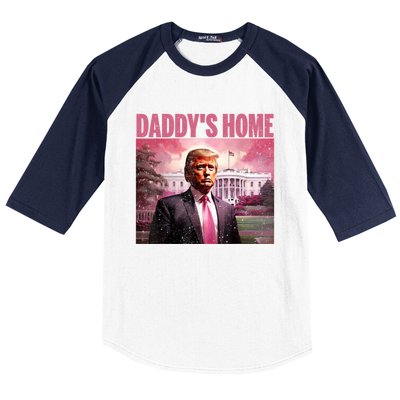 Funny Trump Take America Back DaddyS Home Trump Pink 2024 Baseball Sleeve Shirt