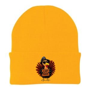 Funny Thanksgiving Turkey Eat Pizza Knit Cap Winter Beanie