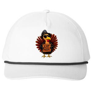 Funny Thanksgiving Turkey Eat Pizza Snapback Five-Panel Rope Hat