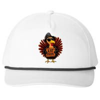 Funny Thanksgiving Turkey Eat Pizza Snapback Five-Panel Rope Hat