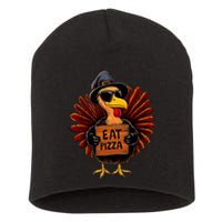 Funny Thanksgiving Turkey Eat Pizza Short Acrylic Beanie