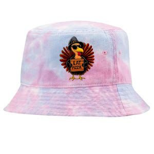 Funny Thanksgiving Turkey Eat Pizza Tie-Dyed Bucket Hat