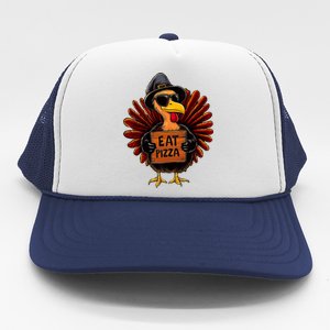 Funny Thanksgiving Turkey Eat Pizza Trucker Hat