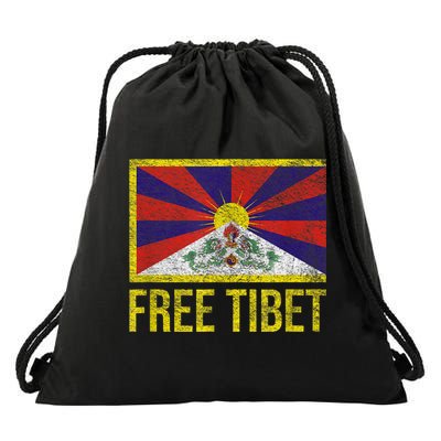 Free Tibet Tibetan Flag Emblem Restore The Dalai Lama Drawstring Bag