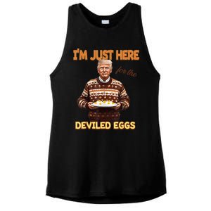 Funny Trump Thanksgiving IM Just Here For The Deviled Eggs Ladies PosiCharge Tri-Blend Wicking Tank