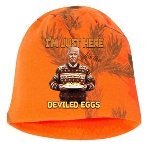 Funny Trump Thanksgiving IM Just Here For The Deviled Eggs Kati - Camo Knit Beanie