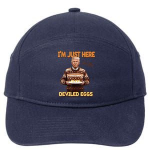 Funny Trump Thanksgiving IM Just Here For The Deviled Eggs 7-Panel Snapback Hat