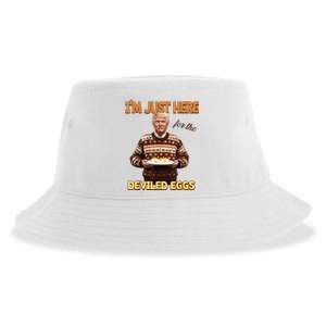 Funny Trump Thanksgiving IM Just Here For The Deviled Eggs Sustainable Bucket Hat