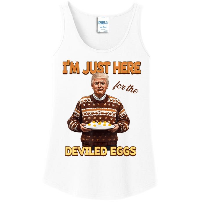 Funny Trump Thanksgiving IM Just Here For The Deviled Eggs Ladies Essential Tank