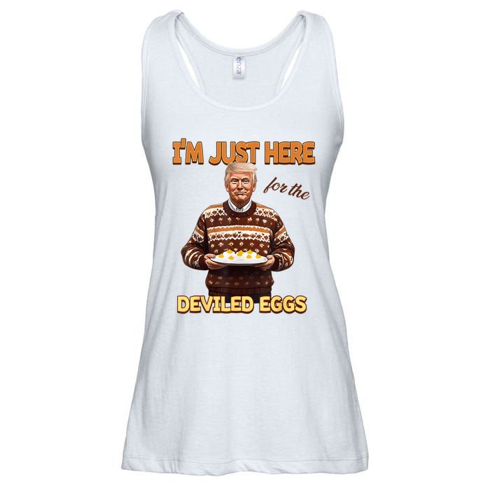 Funny Trump Thanksgiving IM Just Here For The Deviled Eggs Ladies Essential Flowy Tank