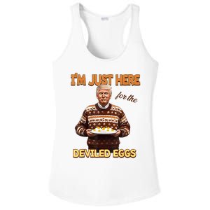 Funny Trump Thanksgiving IM Just Here For The Deviled Eggs Ladies PosiCharge Competitor Racerback Tank