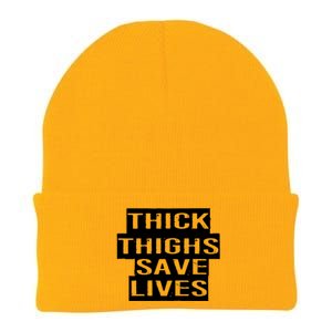 Funny Thick Thighs Save Lives Gym Workout Thicc Lovers Gift Cool Gift Knit Cap Winter Beanie