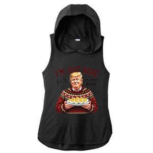 Funny Trump Thanksgiving IM Just Here For The Deviled Eggs Cool Gift Ladies PosiCharge Tri-Blend Wicking Draft Hoodie Tank