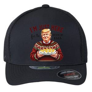 Funny Trump Thanksgiving IM Just Here For The Deviled Eggs Cool Gift Flexfit Unipanel Trucker Cap