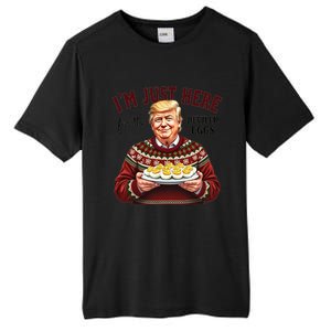 Funny Trump Thanksgiving IM Just Here For The Deviled Eggs Cool Gift Tall Fusion ChromaSoft Performance T-Shirt