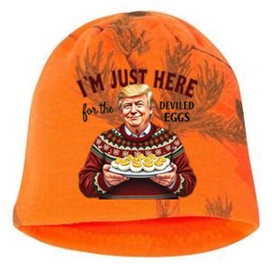 Funny Trump Thanksgiving IM Just Here For The Deviled Eggs Cool Gift Kati - Camo Knit Beanie