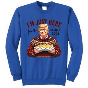 Funny Trump Thanksgiving IM Just Here For The Deviled Eggs Cool Gift Sweatshirt