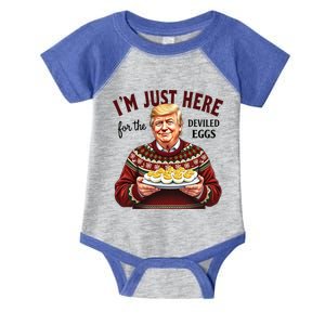 Funny Trump Thanksgiving IM Just Here For The Deviled Eggs Cool Gift Infant Baby Jersey Bodysuit