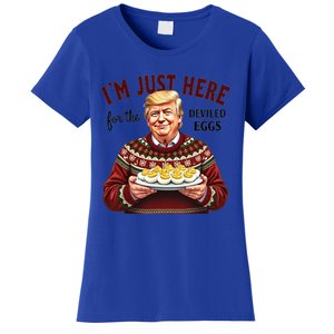 Funny Trump Thanksgiving IM Just Here For The Deviled Eggs Cool Gift Women's T-Shirt