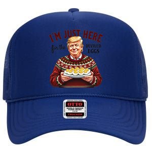 Funny Trump Thanksgiving IM Just Here For The Deviled Eggs Cool Gift High Crown Mesh Back Trucker Hat