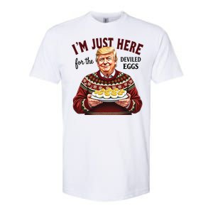 Funny Trump Thanksgiving IM Just Here For The Deviled Eggs Cool Gift Softstyle CVC T-Shirt