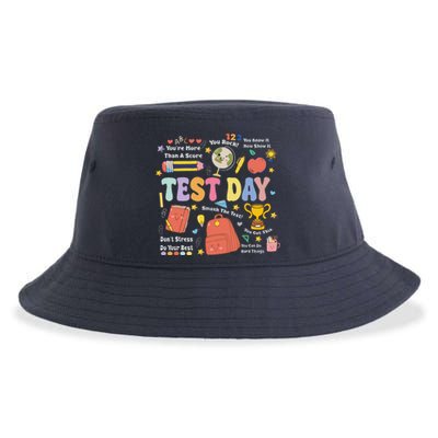 Funny Teacher Test Day Motivational Teacher Starr Testing Sustainable Bucket Hat