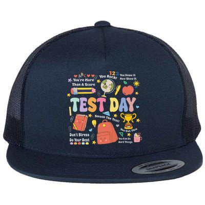 Funny Teacher Test Day Motivational Teacher Starr Testing Flat Bill Trucker Hat