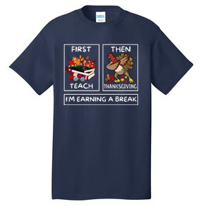 First Teach Then Thanksgiving IM Earning A Break Teacher Tall T-Shirt