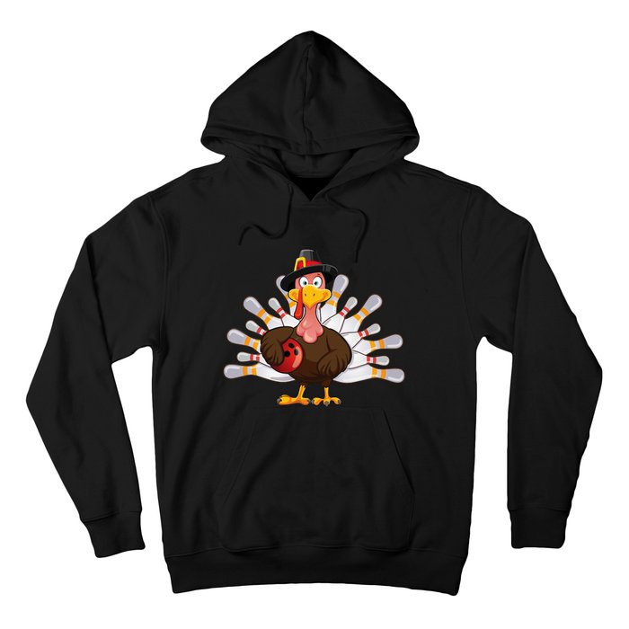 Funny Thanksgiving Turkey Bowling Pin Matching Team Hoodie