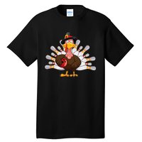 Funny Thanksgiving Turkey Bowling Pin Matching Team Tall T-Shirt