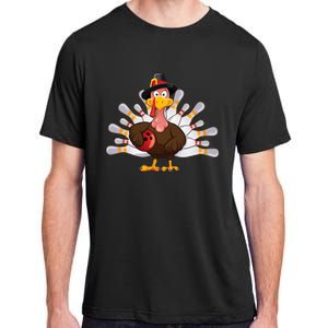 Funny Thanksgiving Turkey Bowling Pin Matching Team Adult ChromaSoft Performance T-Shirt