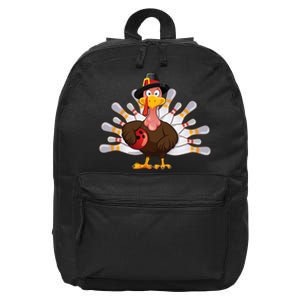 Funny Thanksgiving Turkey Bowling Pin Matching Team 16 in Basic Backpack