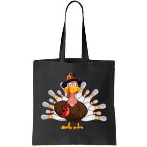 Funny Thanksgiving Turkey Bowling Pin Matching Team Tote Bag