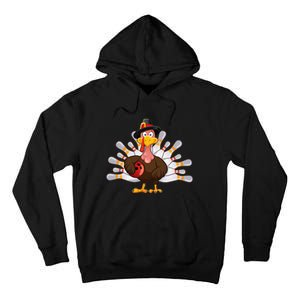 Funny Thanksgiving Turkey Bowling Pin Matching Team Tall Hoodie