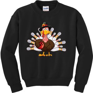 Funny Thanksgiving Turkey Bowling Pin Matching Team Kids Sweatshirt