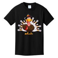 Funny Thanksgiving Turkey Bowling Pin Matching Team Kids T-Shirt