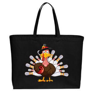 Funny Thanksgiving Turkey Bowling Pin Matching Team Cotton Canvas Jumbo Tote