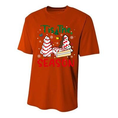 Funny Tis The Season Christmas Tree Cakes Debbie Xmas Gift Performance Sprint T-Shirt