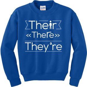 Funny There Their Theyre Learn The Difference Grammar Great Gift Kids Sweatshirt