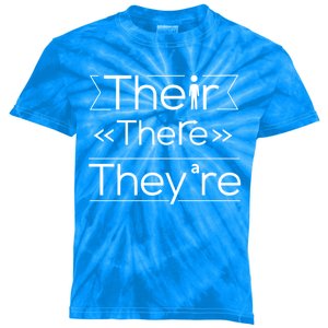 Funny There Their Theyre Learn The Difference Grammar Great Gift Kids Tie-Dye T-Shirt