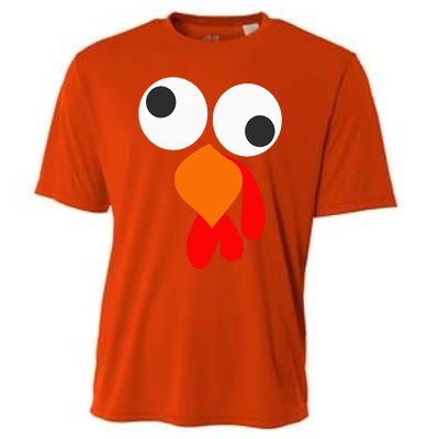 Funny Thanksgiving Turkey Face Cooling Performance Crew T-Shirt