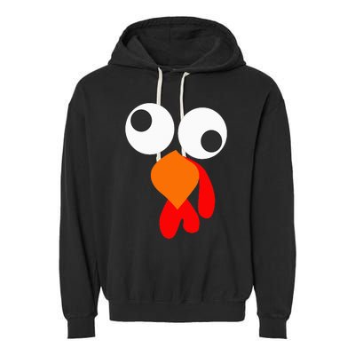 Funny Thanksgiving Turkey Face Garment-Dyed Fleece Hoodie